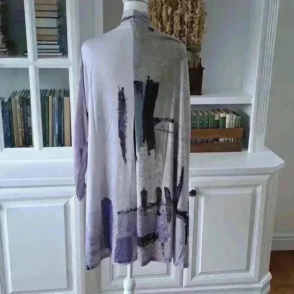 3 Potato Open Cardigan - Colors: Lavenders, Greens, Browns - Size: XXL - Picture 3 of 7